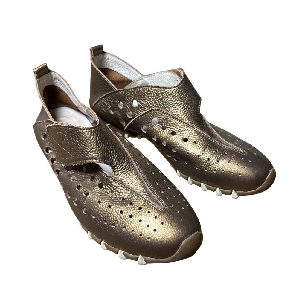 Litfoot Shoes Women 40 /9.5-10 Bronze LF9010-3/40 Metallic Leather Hook Loop